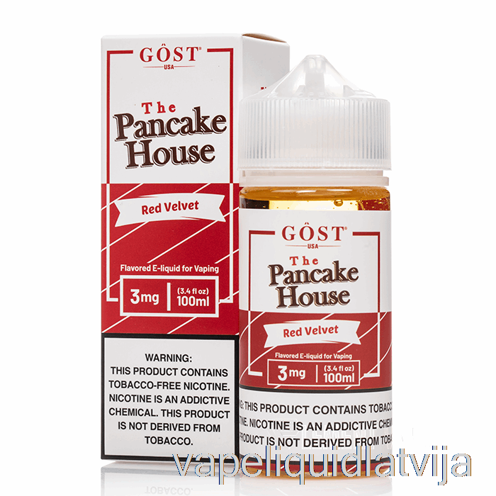 Sarkans Samts - Pankūku Māja - Gost Tvaiki - 100ml 0mg Vape šķidrums